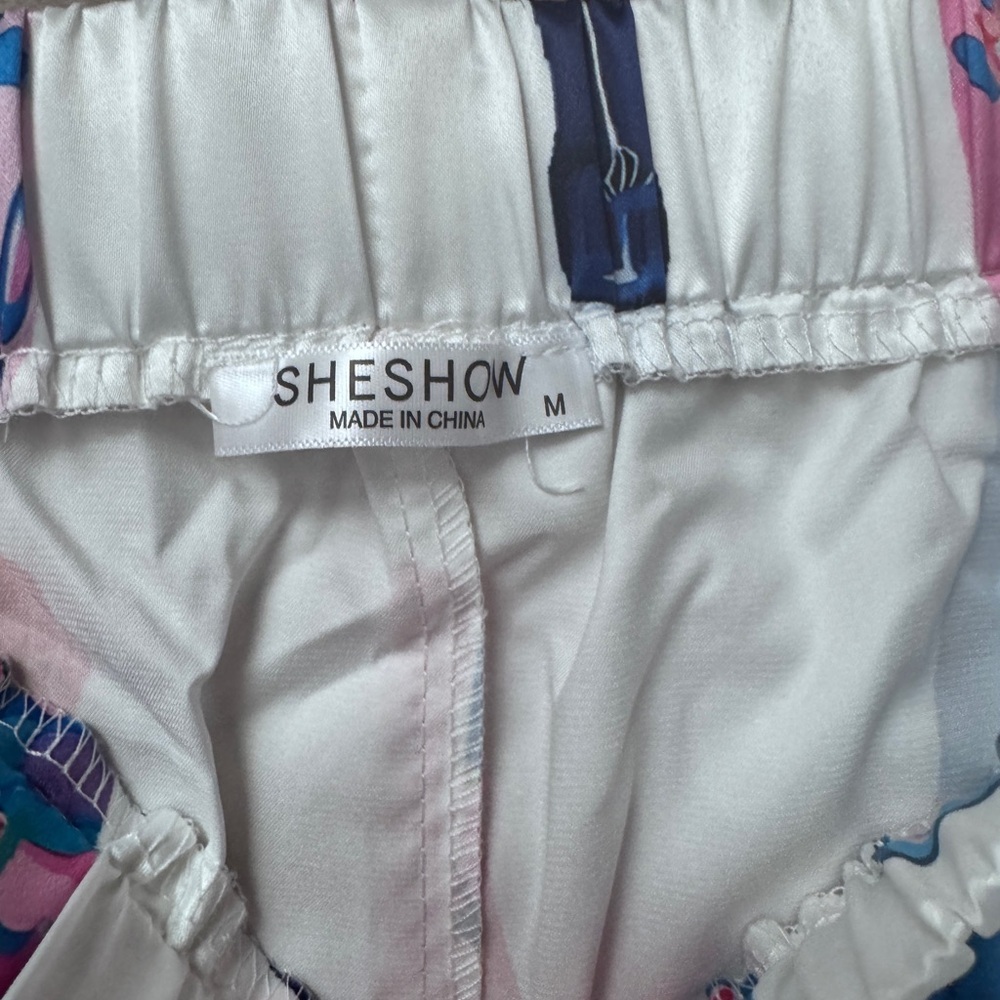 NWT SHESHOW Silky White Bottle-Print Pajama Set-Medium - Picture 6 of 7